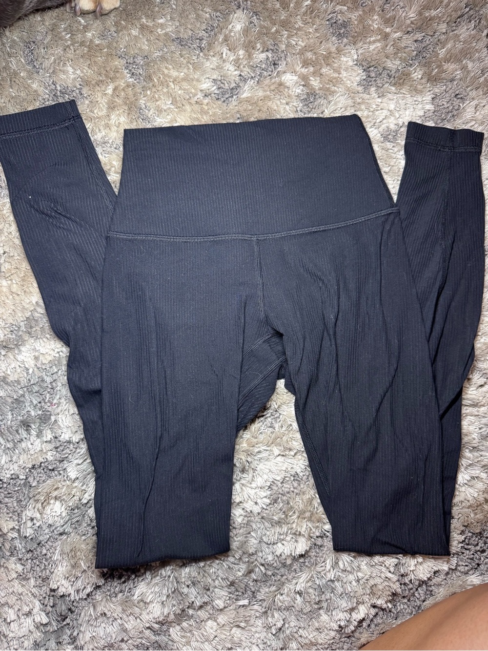 lululemon athletica Black Ribbed High-Waist Leggings